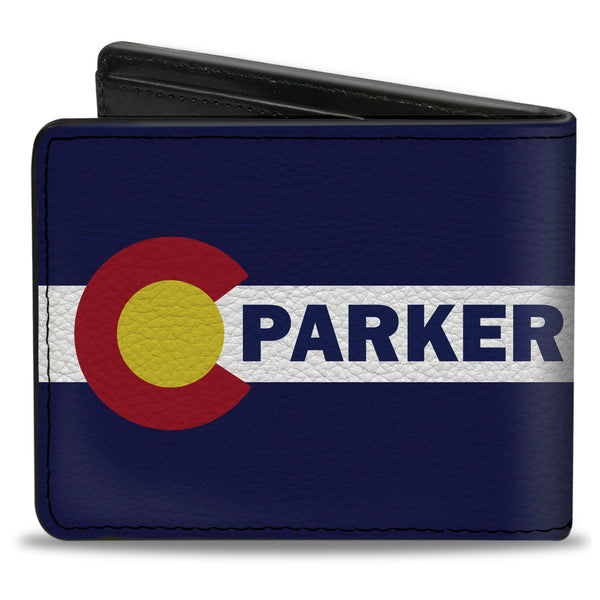 Buckle-Down Bi-Fold Wallet - Colorado PARKER Flag Blue White Red Yellow
