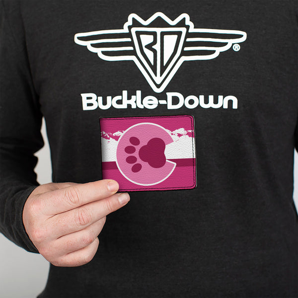Buckle-Down Bi-Fold Wallet - Colorado Paw Mountains Pinks