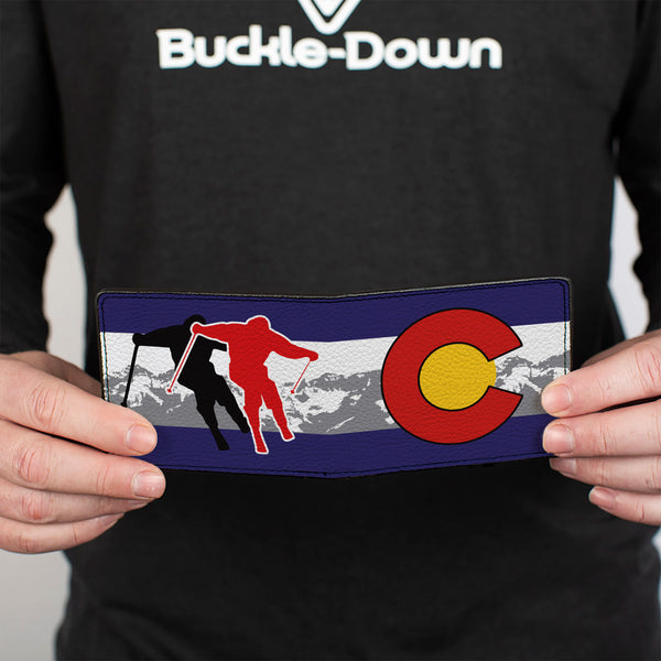 Buckle-Down Bi-Fold Wallet - Colorado Skier1 Red Mountains