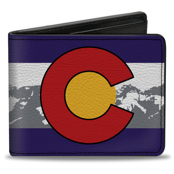 Buckle-Down Bi-Fold Wallet - Colorado Skier1 Red Mountains