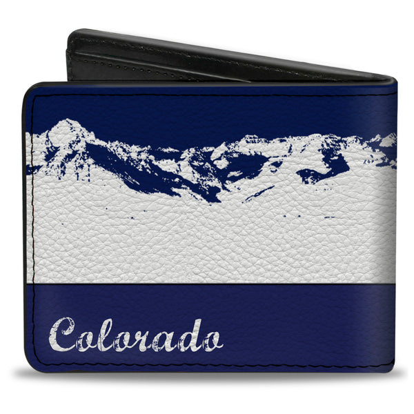 Buckle-Down Bi-Fold Wallet - Colorado Skier4 Mountains Blues White