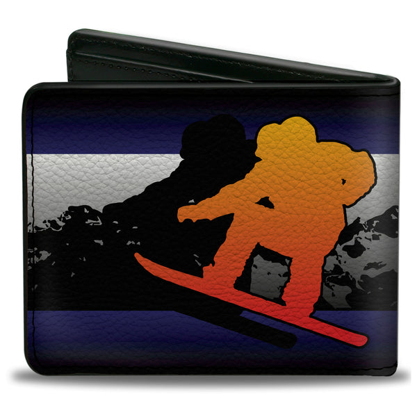 Buckle-Down Bi-Fold Wallet - Colorado Snowboarder3 Orange Mountains