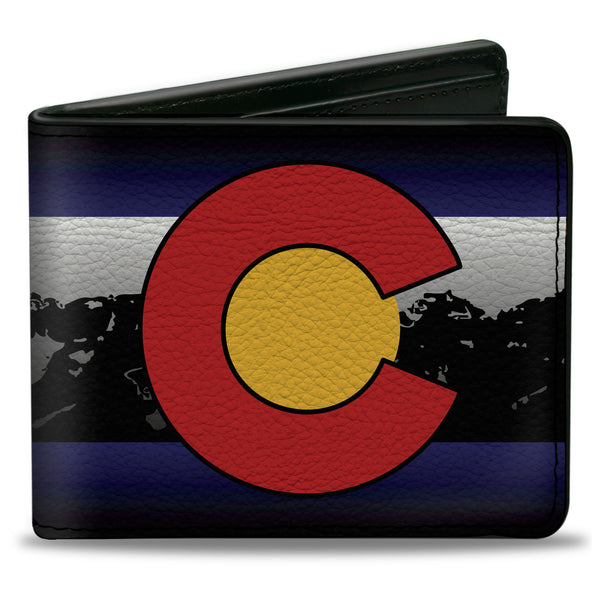 Buckle-Down Bi-Fold Wallet - Colorado Snowboarder3 Orange Mountains