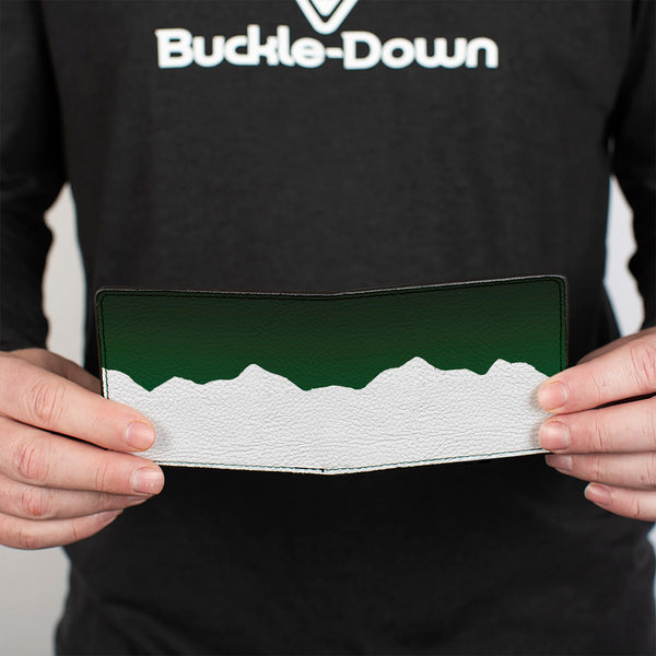 Buckle-Down Bi-Fold Wallet - Colorado Solid Mountains Green White