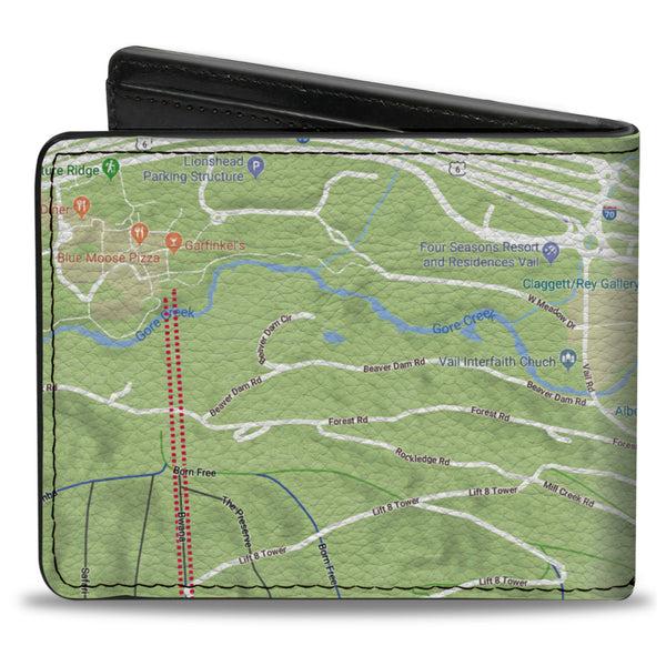 Buckle-Down Bi-Fold Wallet - Colorado Vail Mountain Street Map