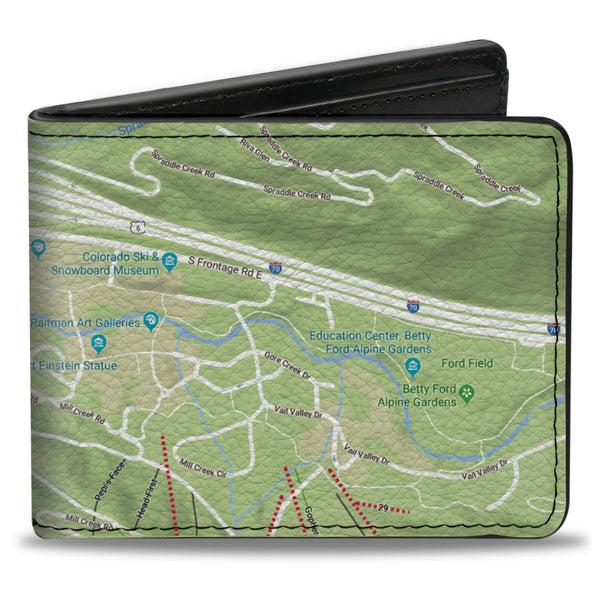 Buckle-Down Bi-Fold Wallet - Colorado Vail Mountain Street Map
