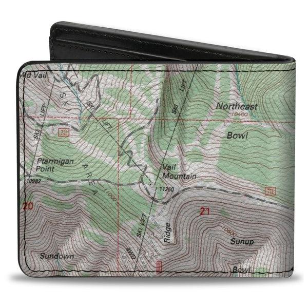 Buckle-Down Bi-Fold Wallet - Colorado Vail Mountain Topographic Map