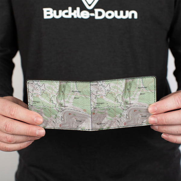 Buckle-Down Bi-Fold Wallet - Colorado Vail Mountain Topographic Map
