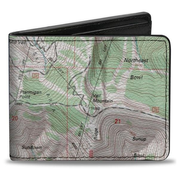 Buckle-Down Bi-Fold Wallet - Colorado Vail Mountain Topographic Map