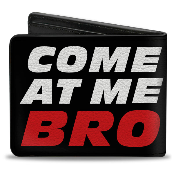 Buckle-Down Bi-Fold Wallet - COME-AT ME-BRO Black White Red
