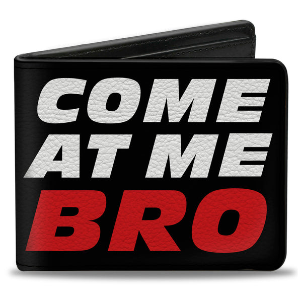 Buckle-Down Bi-Fold Wallet - COME-AT ME-BRO Black White Red