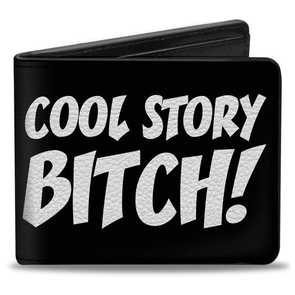 Buckle-Down Bi-Fold Wallet - COOL STORY BITCH Black White