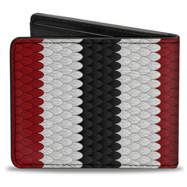 Buckle-Down Bi-Fold Wallet - Coral Snake Stripe Red White Black