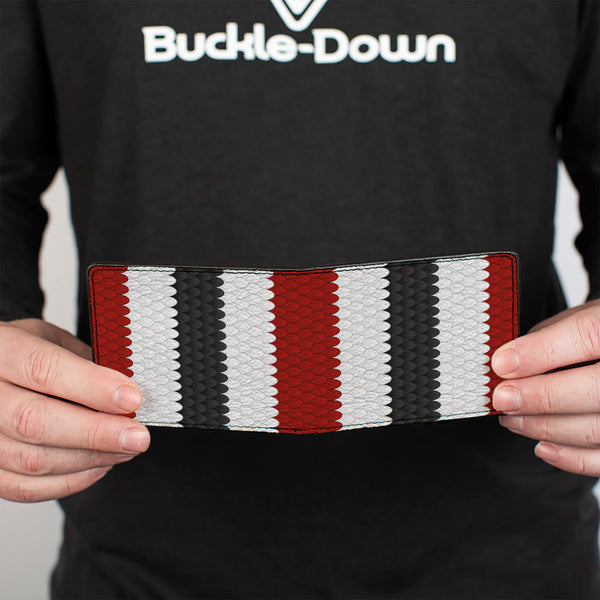 Buckle-Down Bi-Fold Wallet - Coral Snake Stripe Red White Black