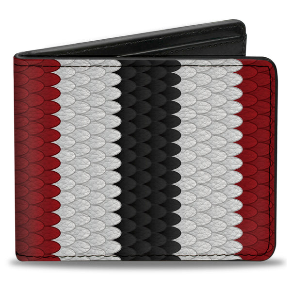Buckle-Down Bi-Fold Wallet - Coral Snake Stripe Red White Black