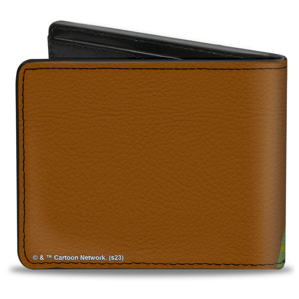 Buckle-Down Bi-Fold Wallet - COW AND CHICKEN WHAT'S WRONG WITH YOUR BRAIN Pose Brown