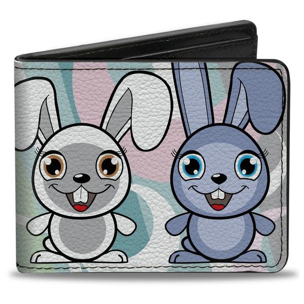 Buckle-Down Bi-Fold Wallet - Cute Bunnies Multi Pastel