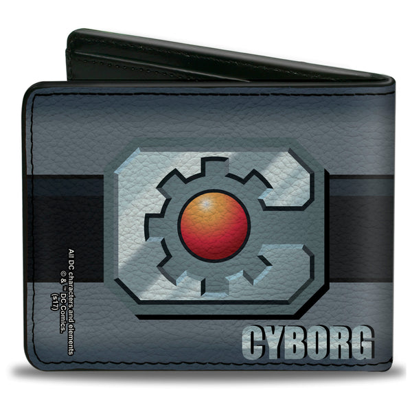 Buckle-Down Bi-Fold Wallet - CYBORG Icon Stripe Grays Black Red