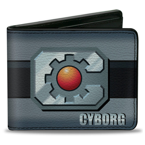 Buckle-Down Bi-Fold Wallet - CYBORG Icon Stripe Grays Black Red