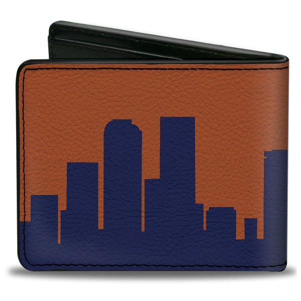 Buckle-Down Bi-Fold Wallet - Denver Solid Skyline Orange Navy
