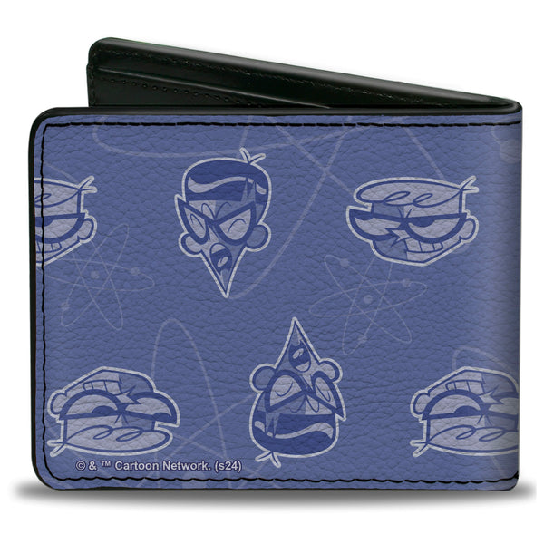 Buckle-Down Bi-Fold Wallet - Dexter's Laboratory Dexter And Mandark Face Collage Blues