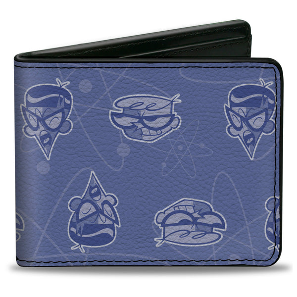 Buckle-Down Bi-Fold Wallet - Dexter's Laboratory Dexter and Mandark Face Collage Blues