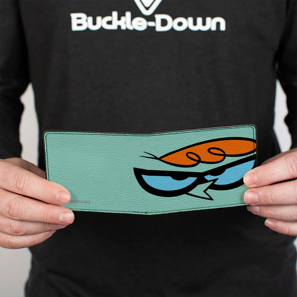 Buckle-Down Bi-Fold Wallet - Dexter's Laboratory Face Character Close-Up Blue
