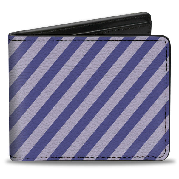 Buckle-Down Bi-Fold Wallet - Diagonal Stripes Pastel Blues