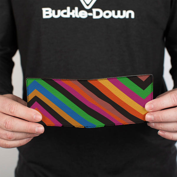 Buckle-Down Bi-Fold Wallet - Diamond Freehand Multi Color