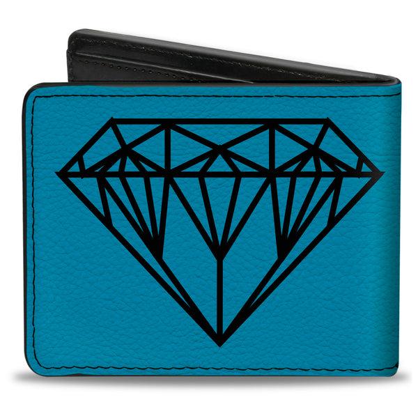 Buckle-Down Bi-Fold Wallet - Diamond Sketch Turquoise Black