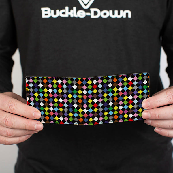 Buckle-Down Bi-Fold Wallet - Diamonds Black Multi Color