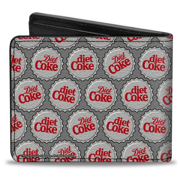 Buckle-Down Bi-Fold Wallet - DIET COKE Bottle Caps Collage Grays/White/Red