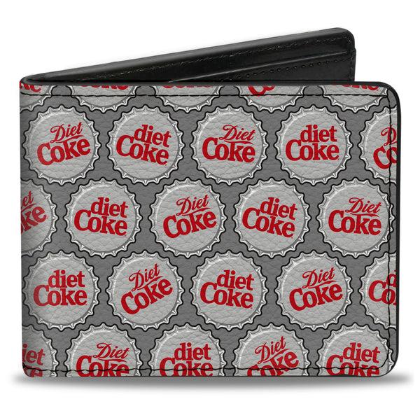 Buckle-Down Bi-Fold Wallet - DIET COKE Bottle Caps Collage Grays/White/Red