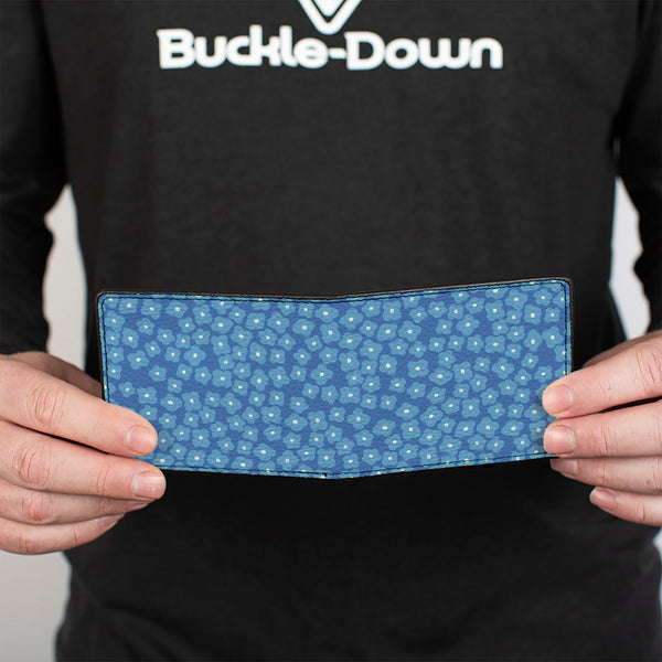 Buckle-Down Bi-Fold Wallet - Ditsy Floral Blue Light Blue White