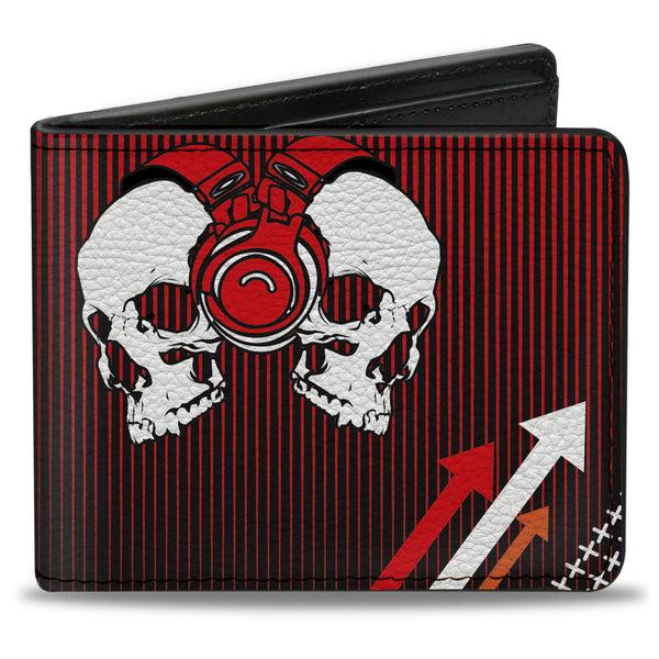 Buckle-Down Bi-Fold Wallet - DJ Skulls Up Down Black Red