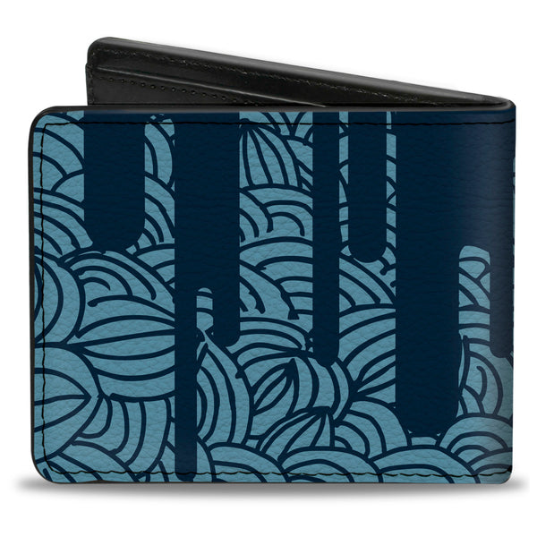 Buckle-Down Bi-Fold Wallet - Doodle1 Paint Drips Blues