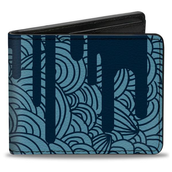 Buckle-Down Bi-Fold Wallet - Doodle1 Paint Drips Blues