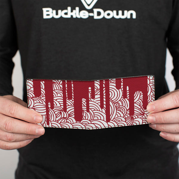 Buckle-Down Bi-Fold Wallet - Doodle1 Paint Drips White Red