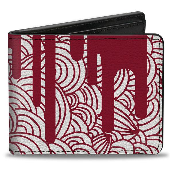 Buckle-Down Bi-Fold Wallet - Doodle1 Paint Drips White Red