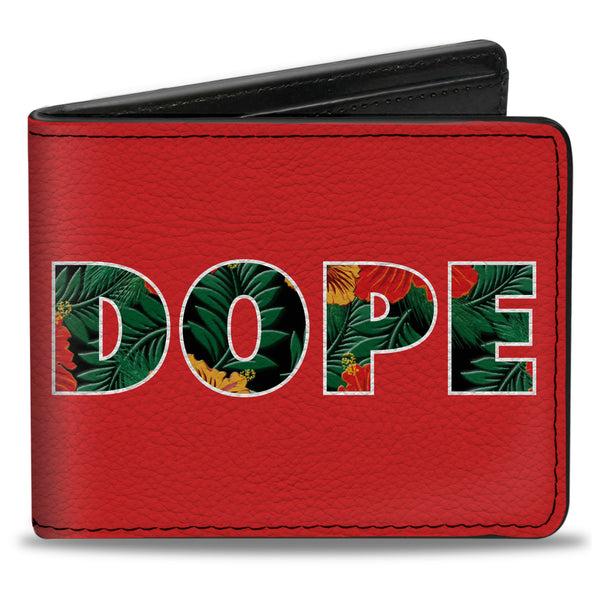 Buckle-Down Bi-Fold Wallet - DOPE Red White Tropical Flowers