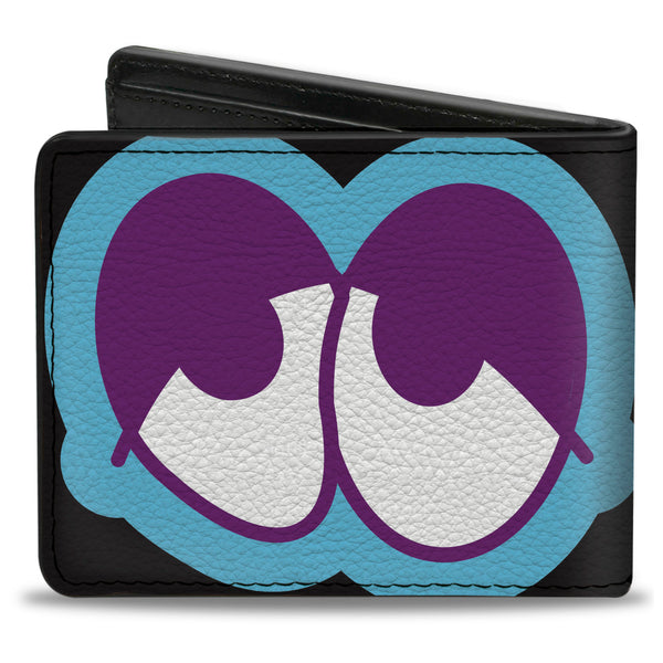 Buckle-Down Bi-Fold Wallet - Dopey Eyes Black Baby Blue Purple