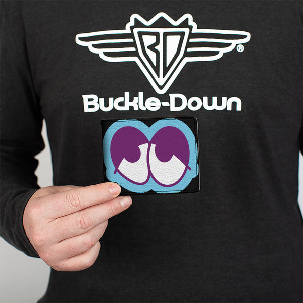 Buckle-Down Bi-Fold Wallet - Dopey Eyes Black Baby Blue Purple
