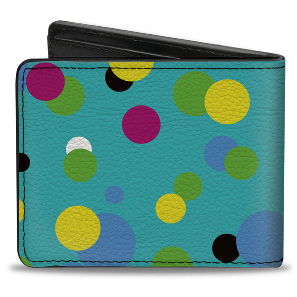 Buckle-Down Bi-Fold Wallet - Dots Seafoam Green Multi Pastel