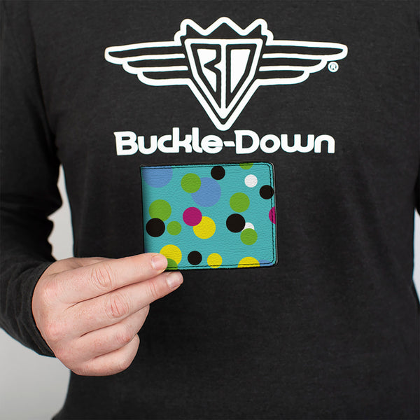 Buckle-Down Bi-Fold Wallet - Dots Seafoam Green Multi Pastel