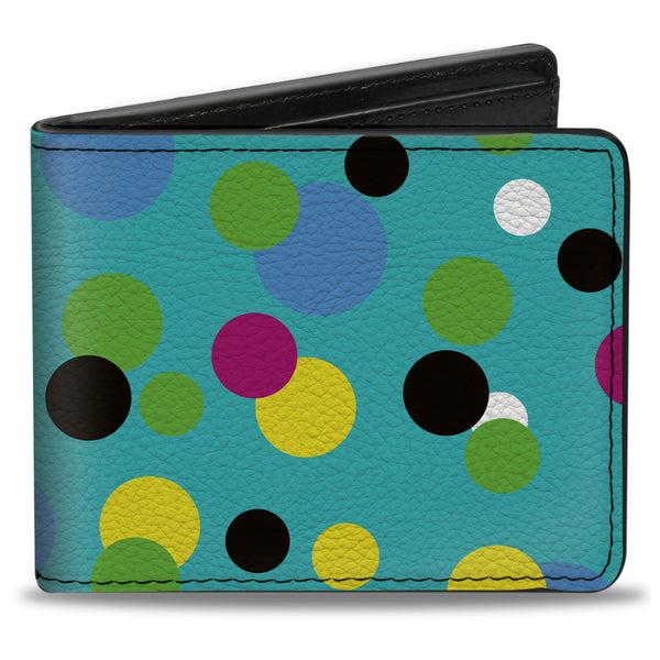Buckle-Down Bi-Fold Wallet - Dots Seafoam Green Multi Pastel