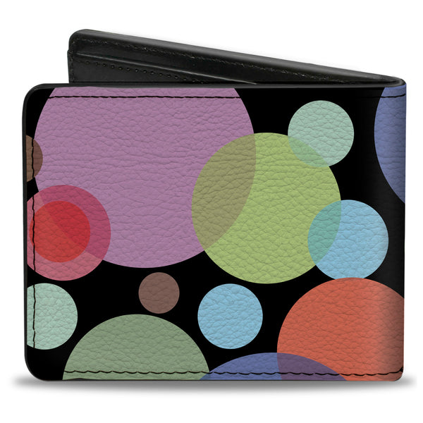 Buckle-Down Bi-Fold Wallet - Dots White Transparent Multi Color