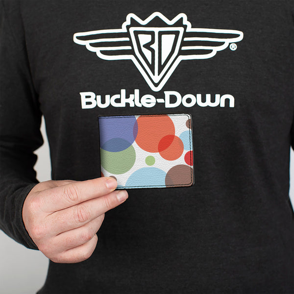 Buckle-Down Bi-Fold Wallet - Dots White Transparent Multi Color