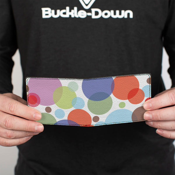 Buckle-Down Bi-Fold Wallet - Dots White Transparent Multi Color