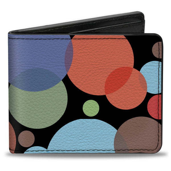 Buckle-Down Bi-Fold Wallet - Dots White Transparent Multi Color
