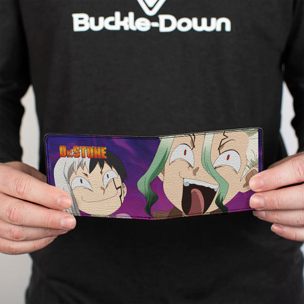 Buckle-Down Bi-Fold Wallet - DR. STONE Gen And Senku Smiling Pose Purples